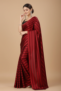 Snuggle Spot Women's Satin Silk Saree with Blouse (Red, 5-6 Mtrs)