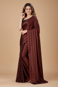 Snuggle Spot Women's Satin Silk Saree with Blouse (Orange, 5-6 Mtrs)