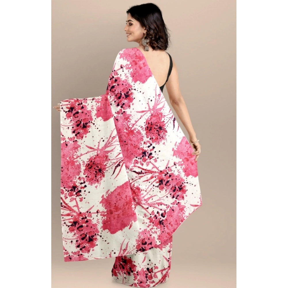 Snuggle Spot Women's Joya Silk Saree with Blouse (Pink, 5-6 Mtrs)