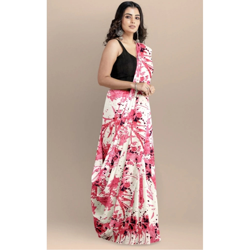Snuggle Spot Women's Joya Silk Saree with Blouse (Pink, 5-6 Mtrs)