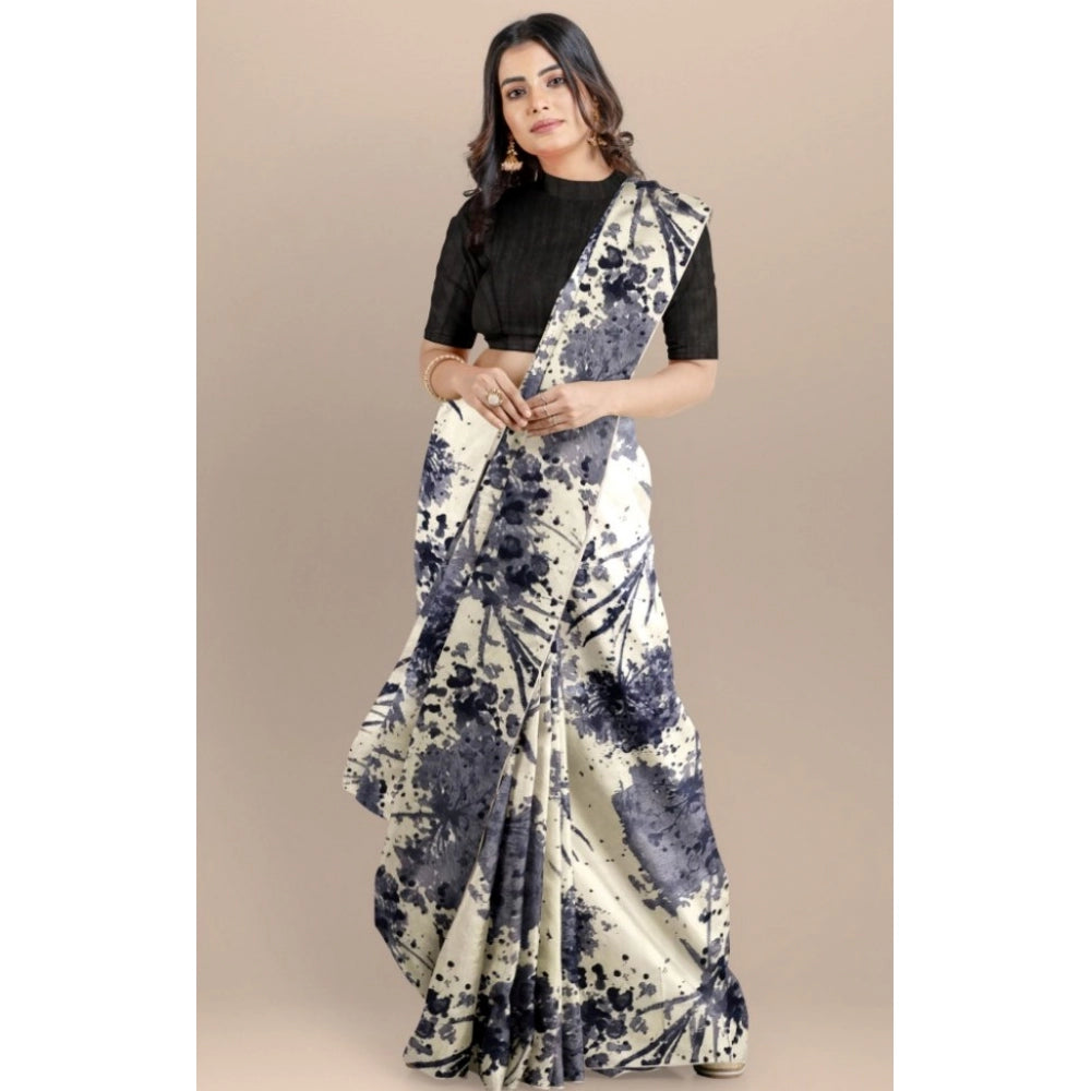 Snuggle Spot Women's Joya Silk Saree with Blouse (Black, 5-6 Mtrs)
