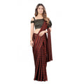 Snuggle Spot Women's Satin Silk Saree with Blouse (Orange, 5-6 Mtrs)