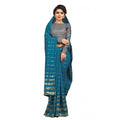 Snuggle Spot Women's Vichitra Saree with Blouse (Rama, 5-6 Mtrs)