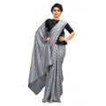 Snuggle Spot Women's Vichitra Saree with Blouse (Grey, 5-6 Mtrs)