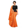 Snuggle Spot Women's Vichitra Saree with Blouse (Orange, 5-6 Mtrs)