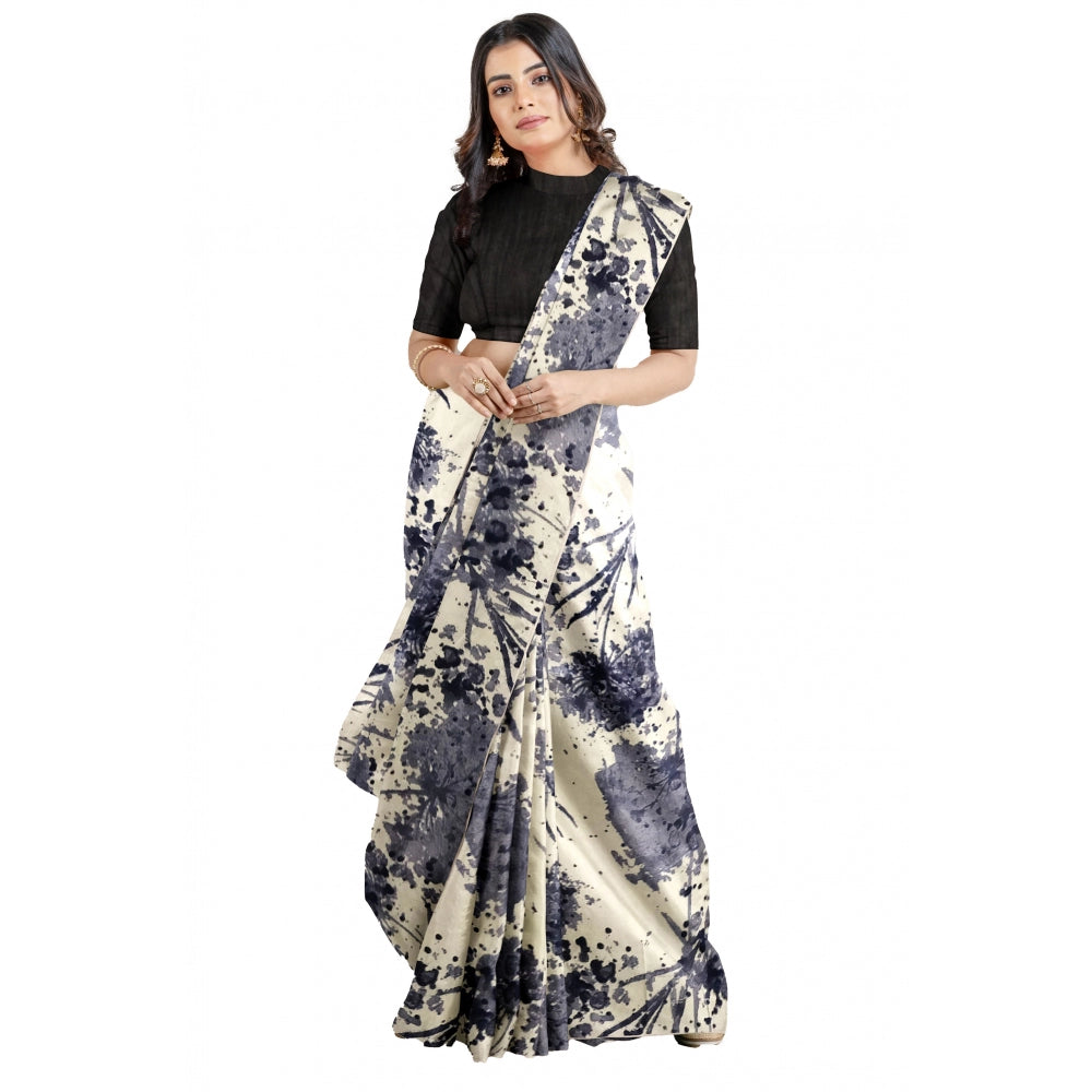 Snuggle Spot Women's Joya Silk Saree with Blouse (Black, 5-6 Mtrs)