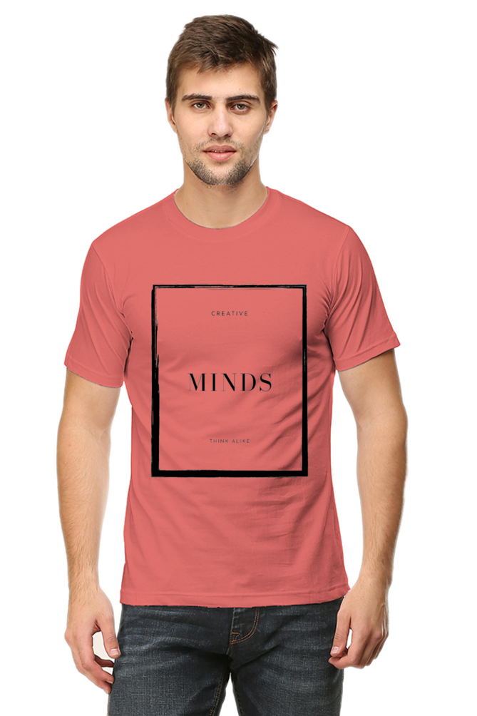 Creative Minds Think Alike Men's Lighter Shade Round Neck T-shirt