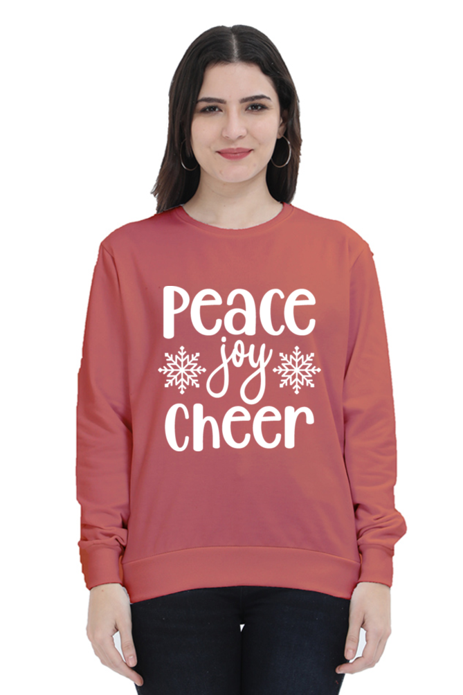 Peace, Joy, Cheer Sweatshirt for Women