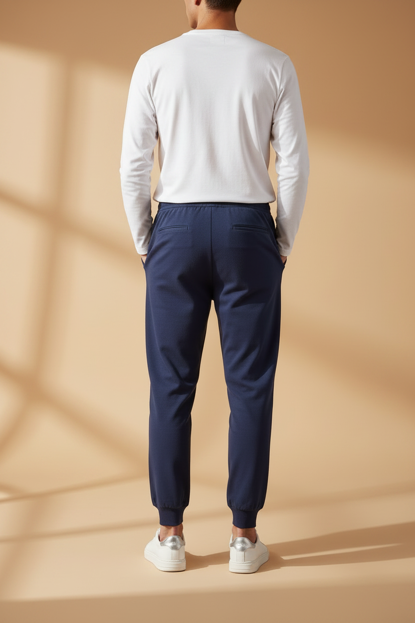 Snuggle Spot Men's Polyster Solid Track Pant-Lower (Navy Blue)