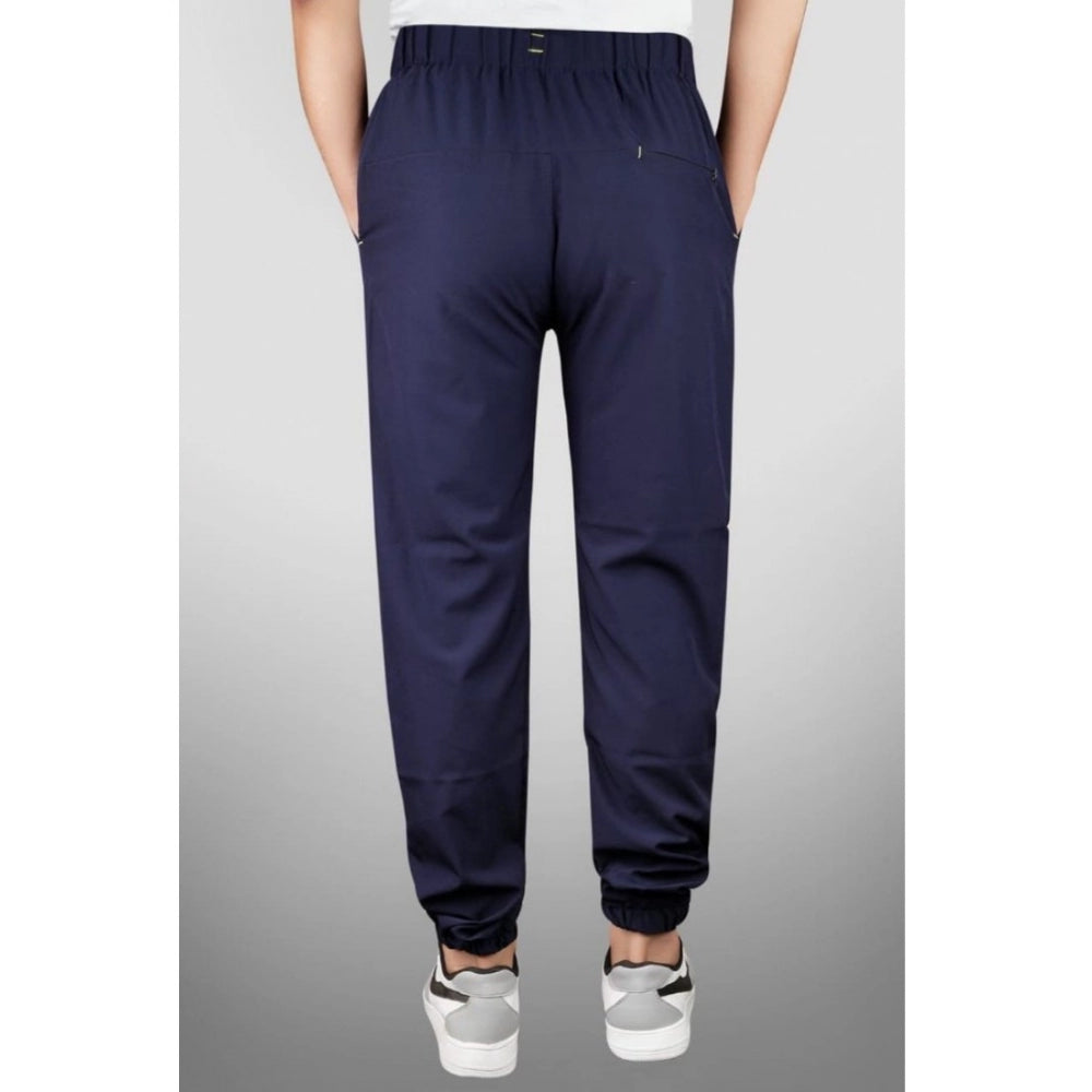 Snuggle Spot Men's Polyster Solid Track Pant-Lower (Navy Blue)