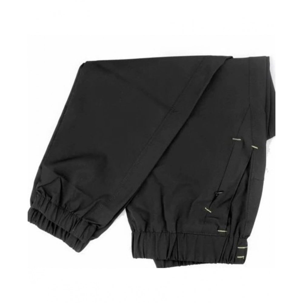 Snuggle Spot Men's Polyster Solid Track Pant-Lower (Black)