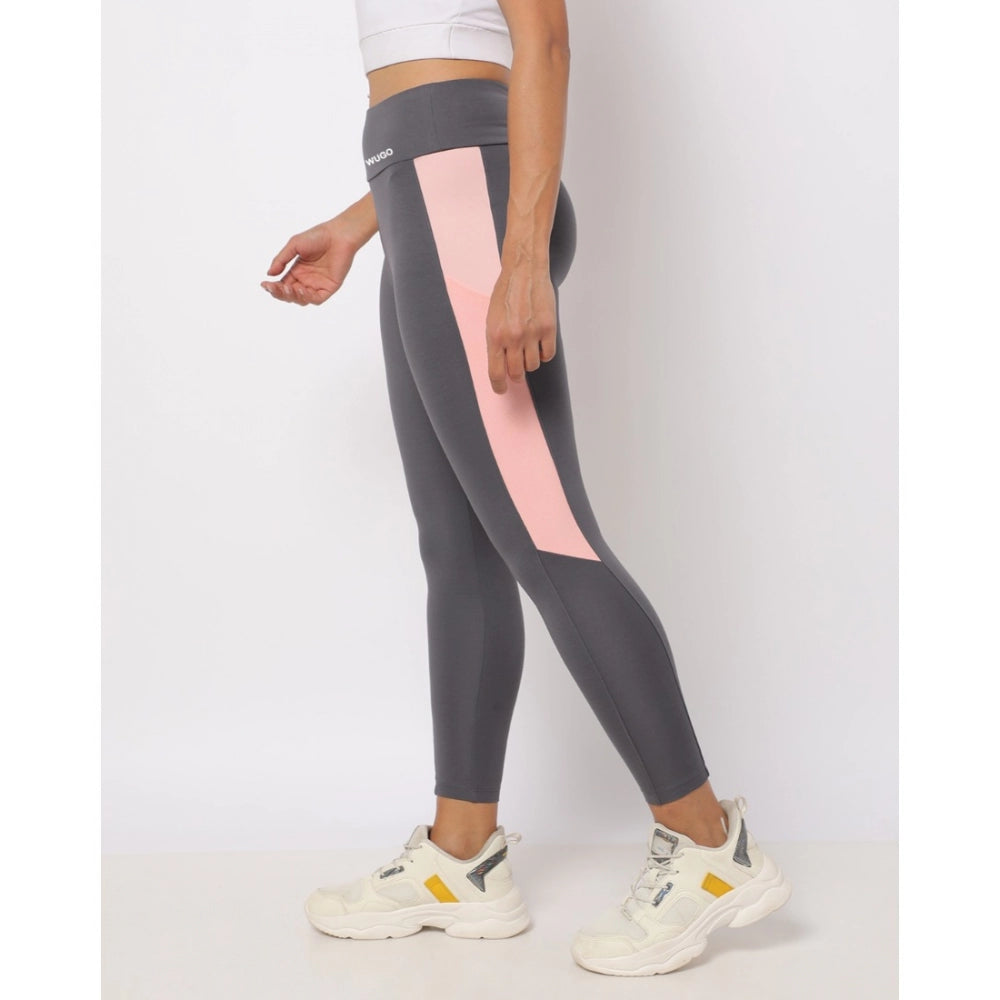Snuggle Spot Women's Polyster Solid Sport Leggings (Grey)