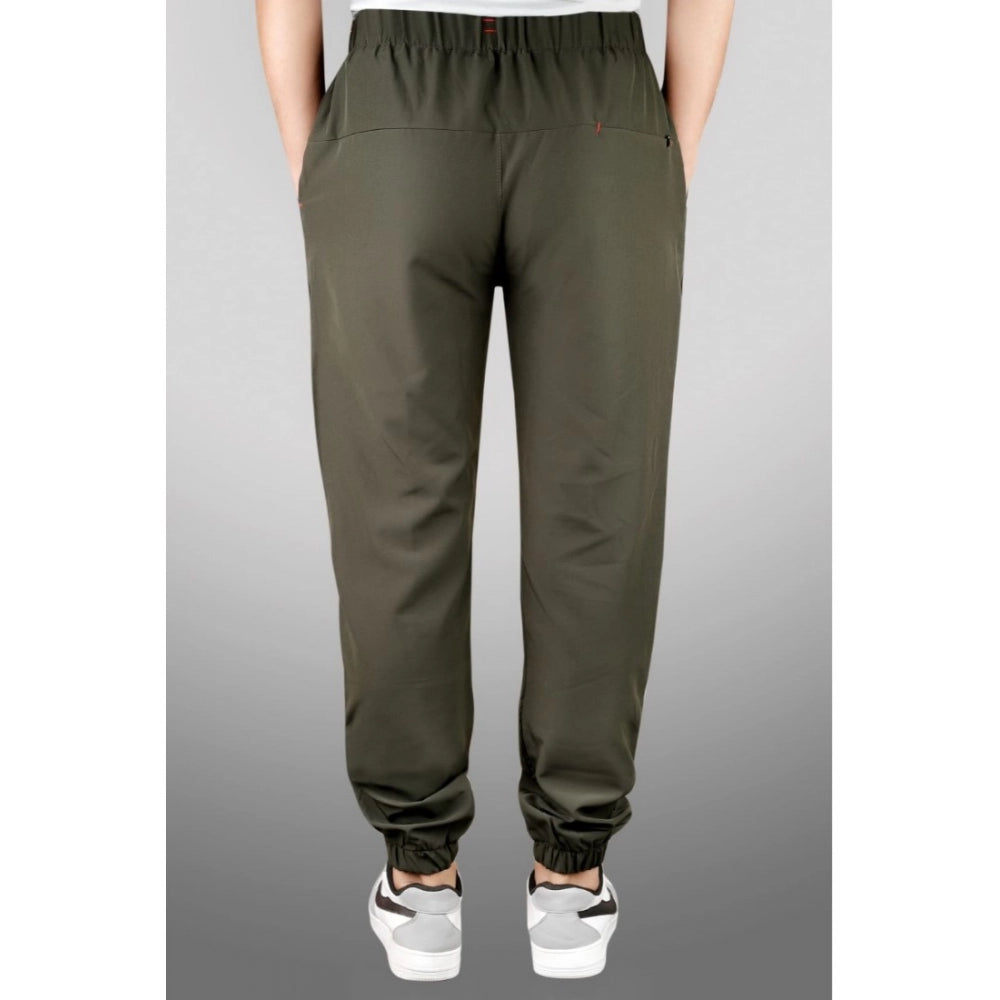 Snuggle Spot Men's Polyster Solid Track Pant-Lower (Dark Green)