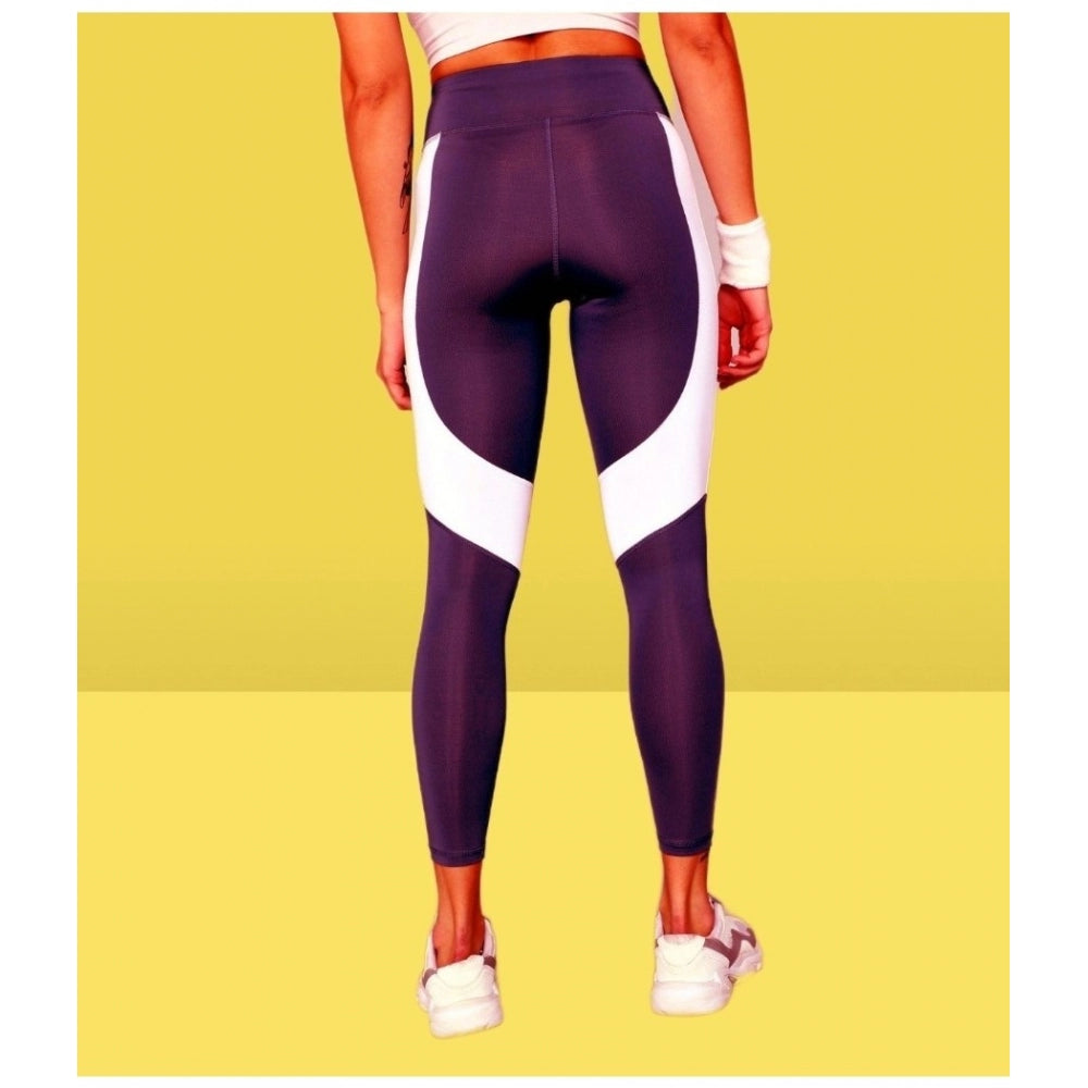 Snuggle Spot Women's Polyster Solid Sport Leggings (Purple)