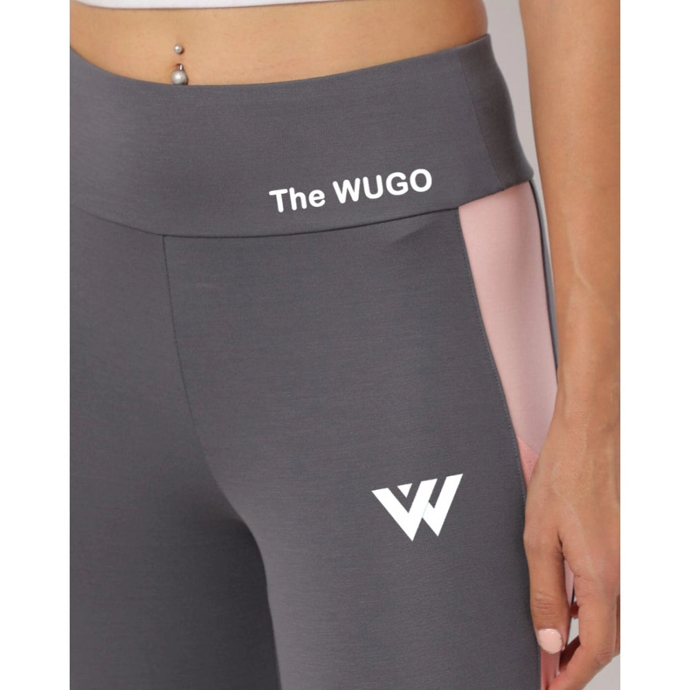 Snuggle Spot Women's Polyster Solid Sport Leggings (Grey)