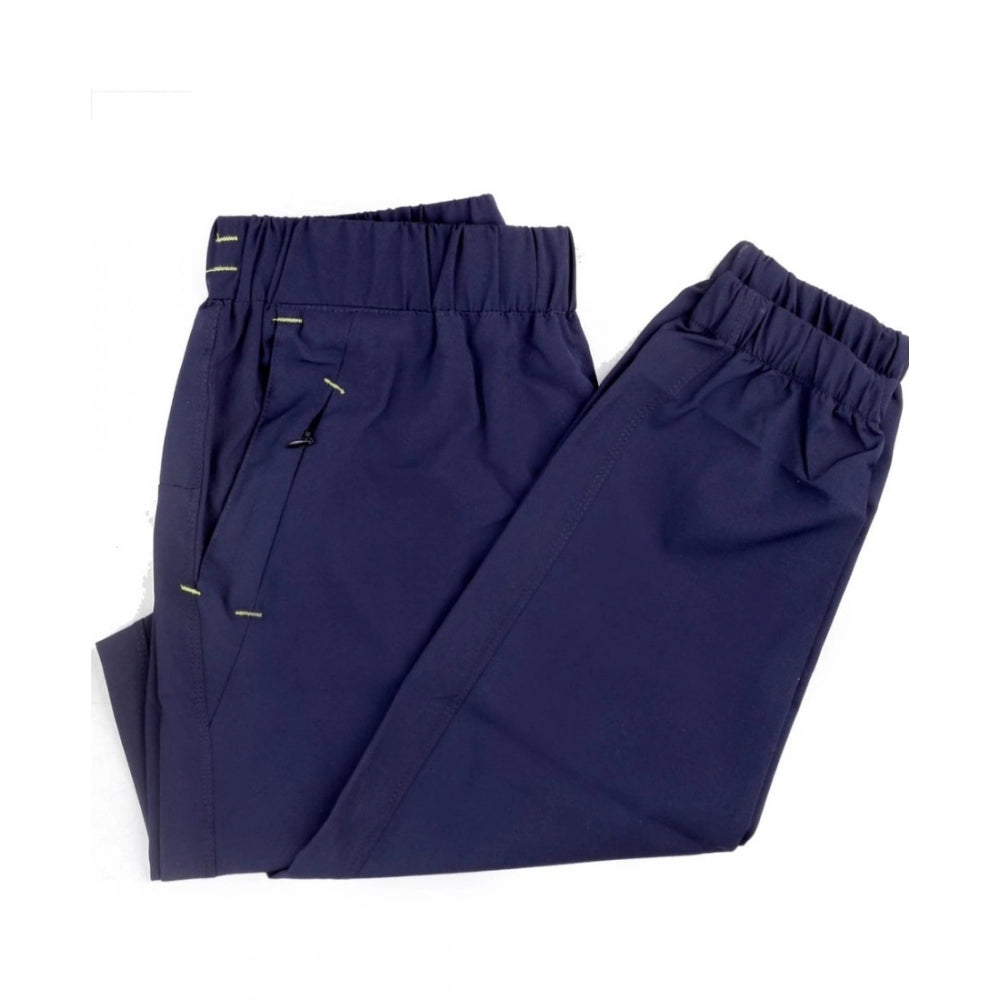 Snuggle Spot Men's Polyster Solid Track Pant-Lower (Navy Blue)