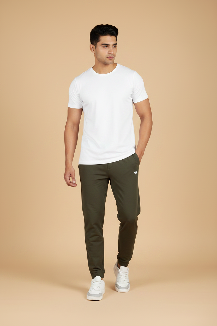 Snuggle Spot Men's Polyster Solid Track Pant-Lower (Dark Green)