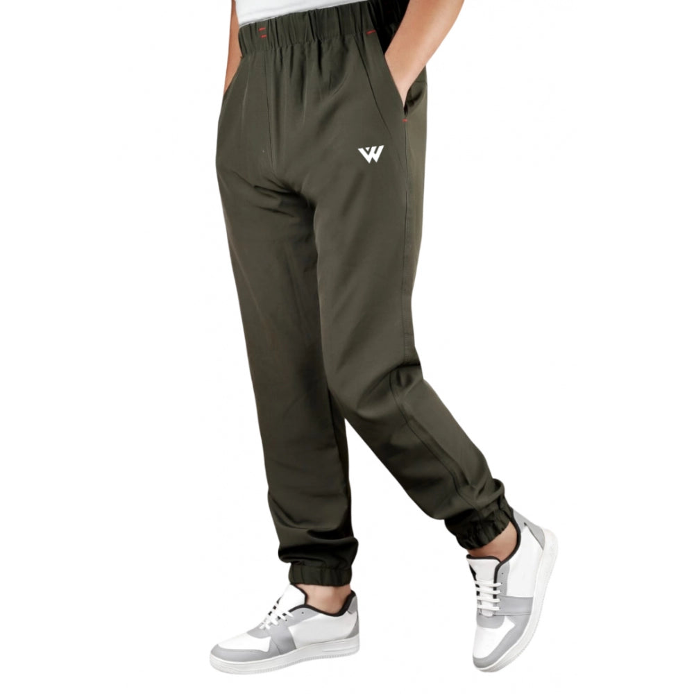Snuggle Spot Men's Polyster Solid Track Pant-Lower (Dark Green)