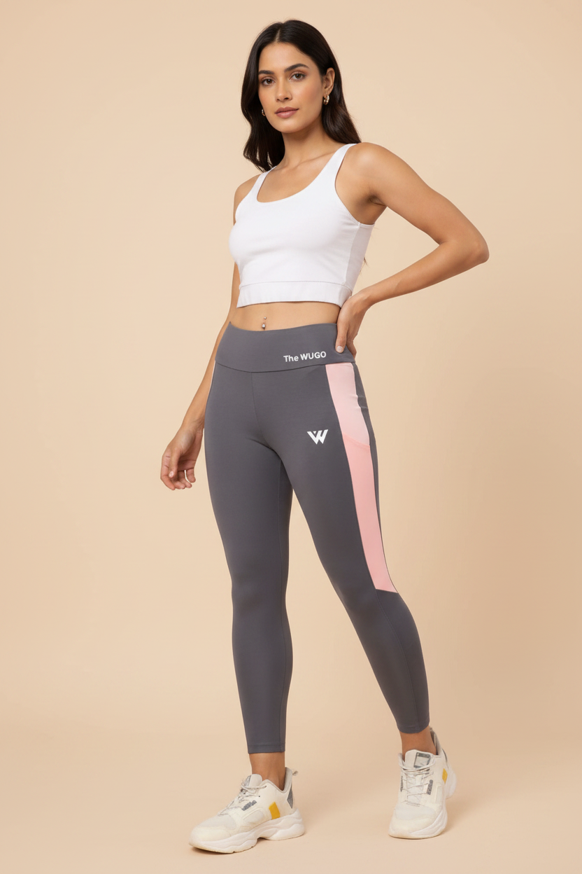 Snuggle Spot Women's Polyster Solid Sport Leggings (Grey)