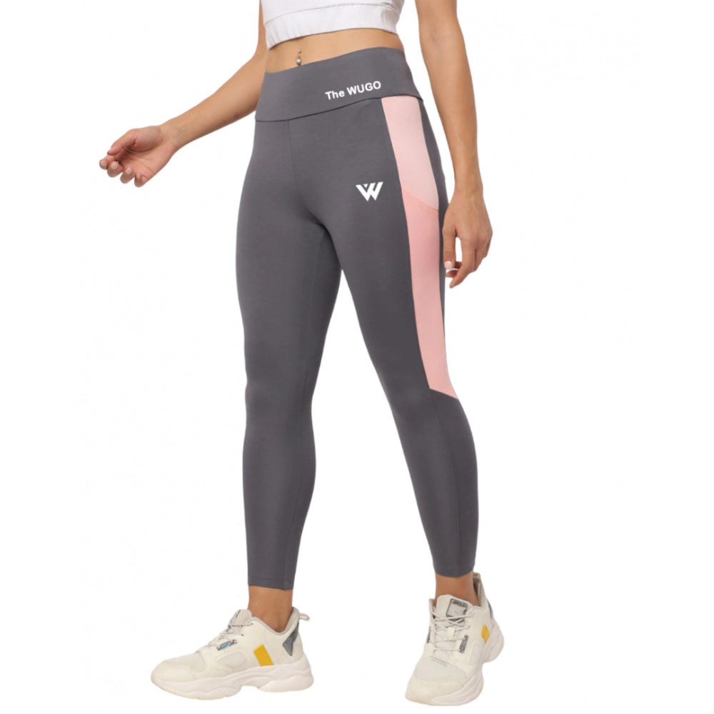 Snuggle Spot Women's Polyster Solid Sport Leggings (Grey)