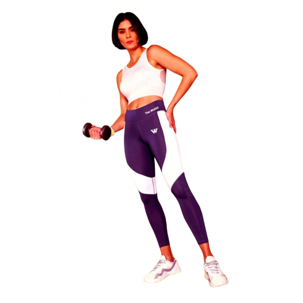 Snuggle Spot Women's Polyster Solid Sport Leggings (Purple)