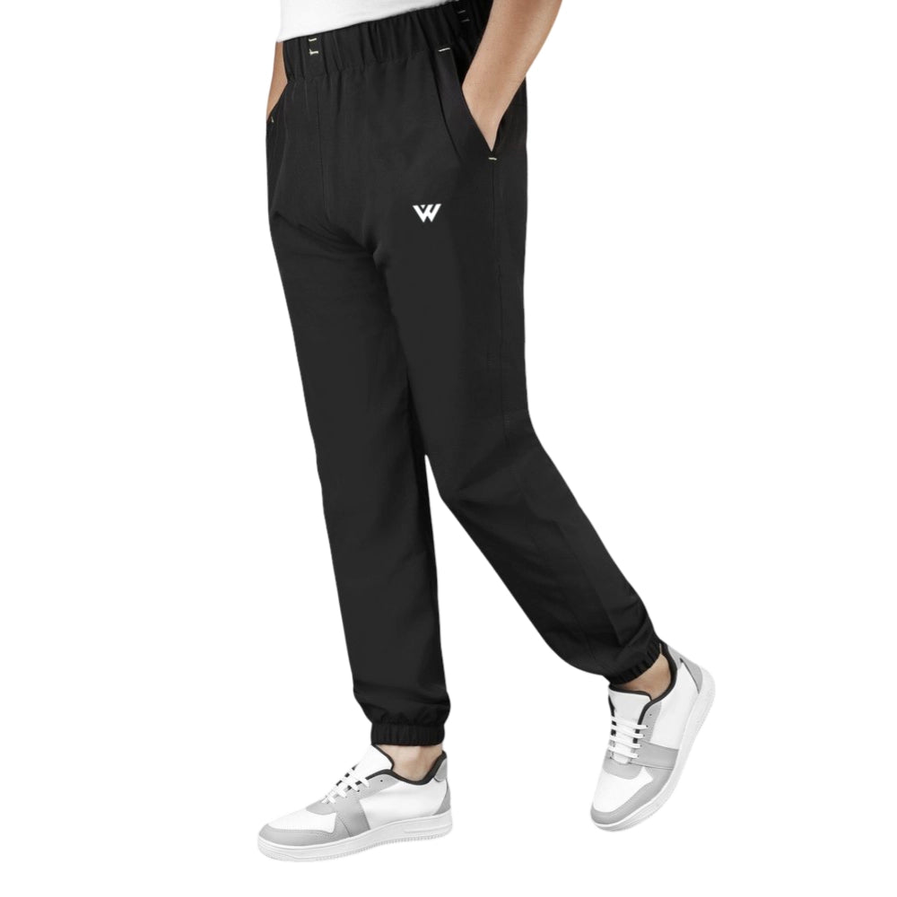 Snuggle Spot Men's Polyster Solid Track Pant-Lower (Black)