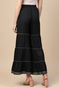 Snuggle Spot Women's Casual Solid Rayon Sharara (Black)