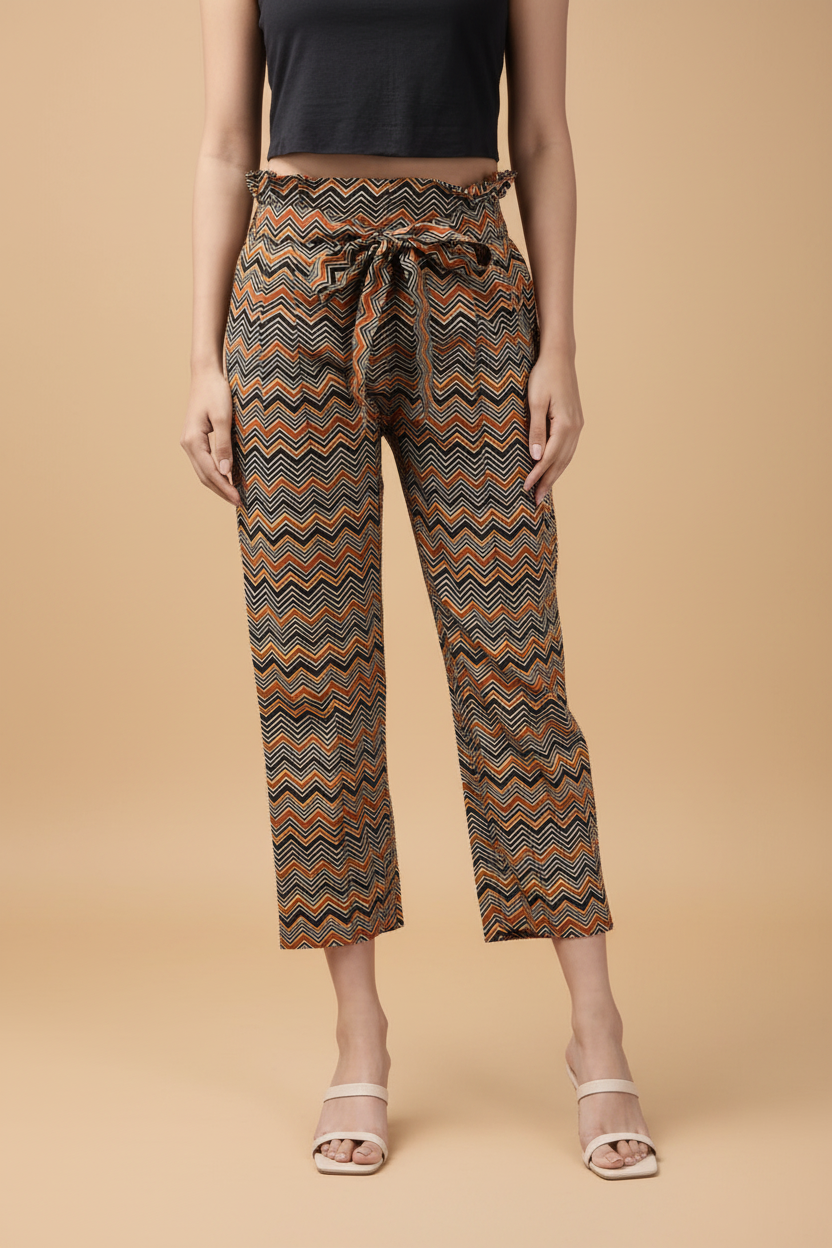 Snuggle Spot Women's Casual Printed Cotton Trouser Pant (MultiColor)
