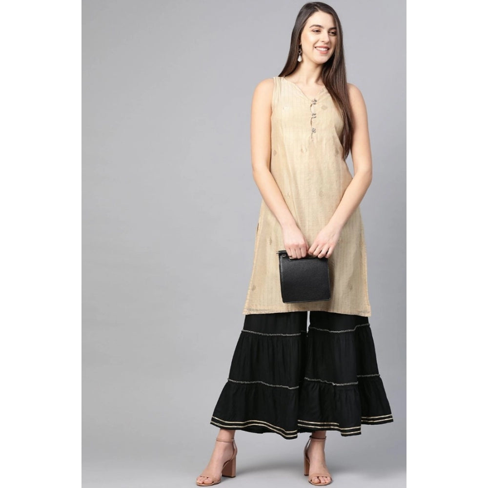Snuggle Spot Women's Casual Solid Rayon Sharara (Black)