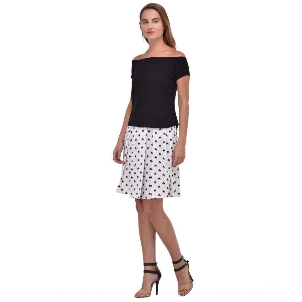Snuggle Spot Women's Cotton Blend Solid Short Sleeves Dress (Black)
