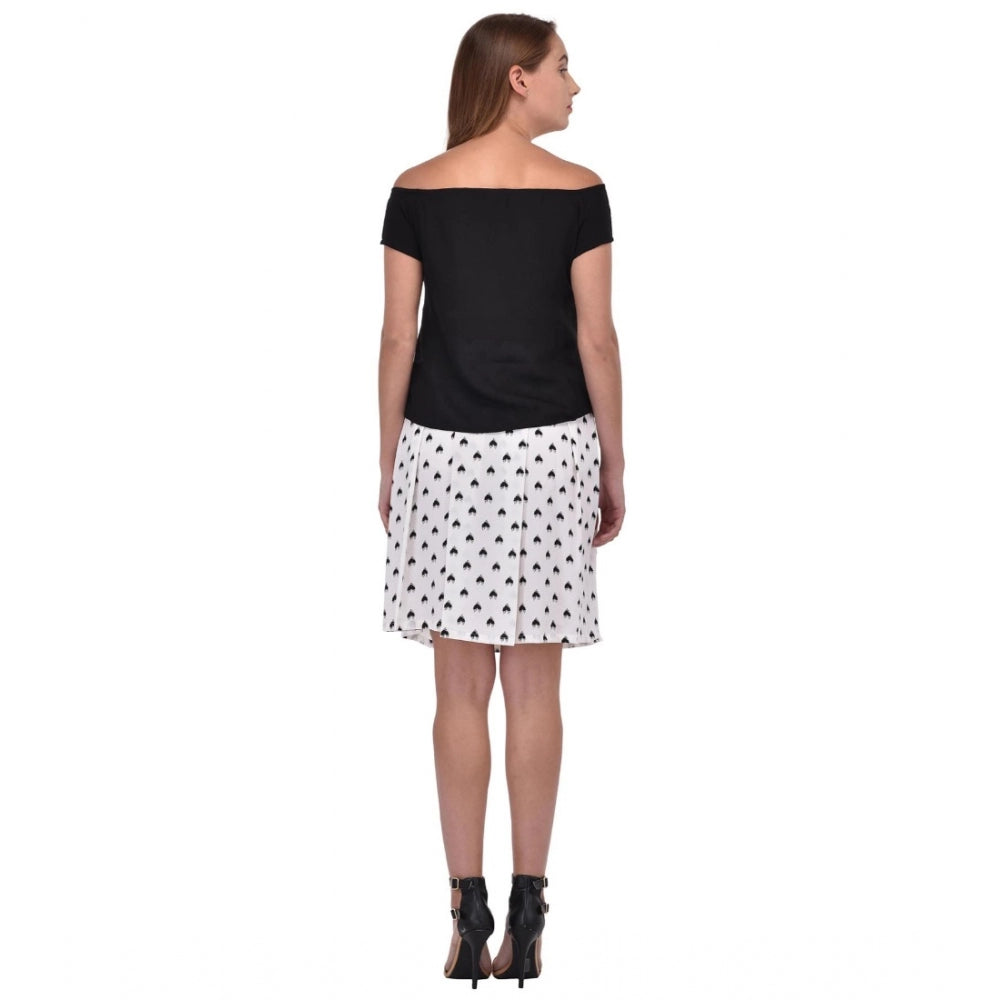 Snuggle Spot Women's Cotton Blend Solid Short Sleeves Dress (Black)
