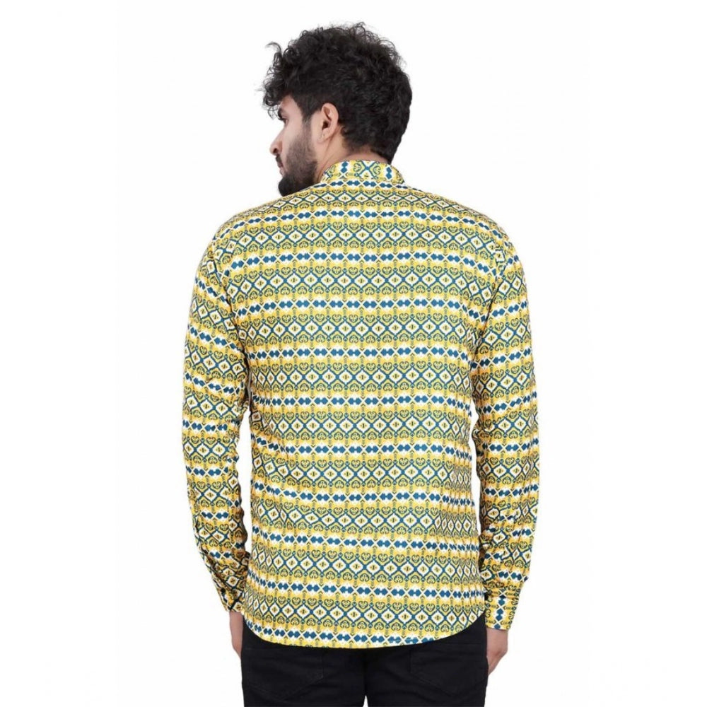 Snuggle Spot Men's Cotton Blended Printed Full Sleeve Shortkurta (Multicolor)