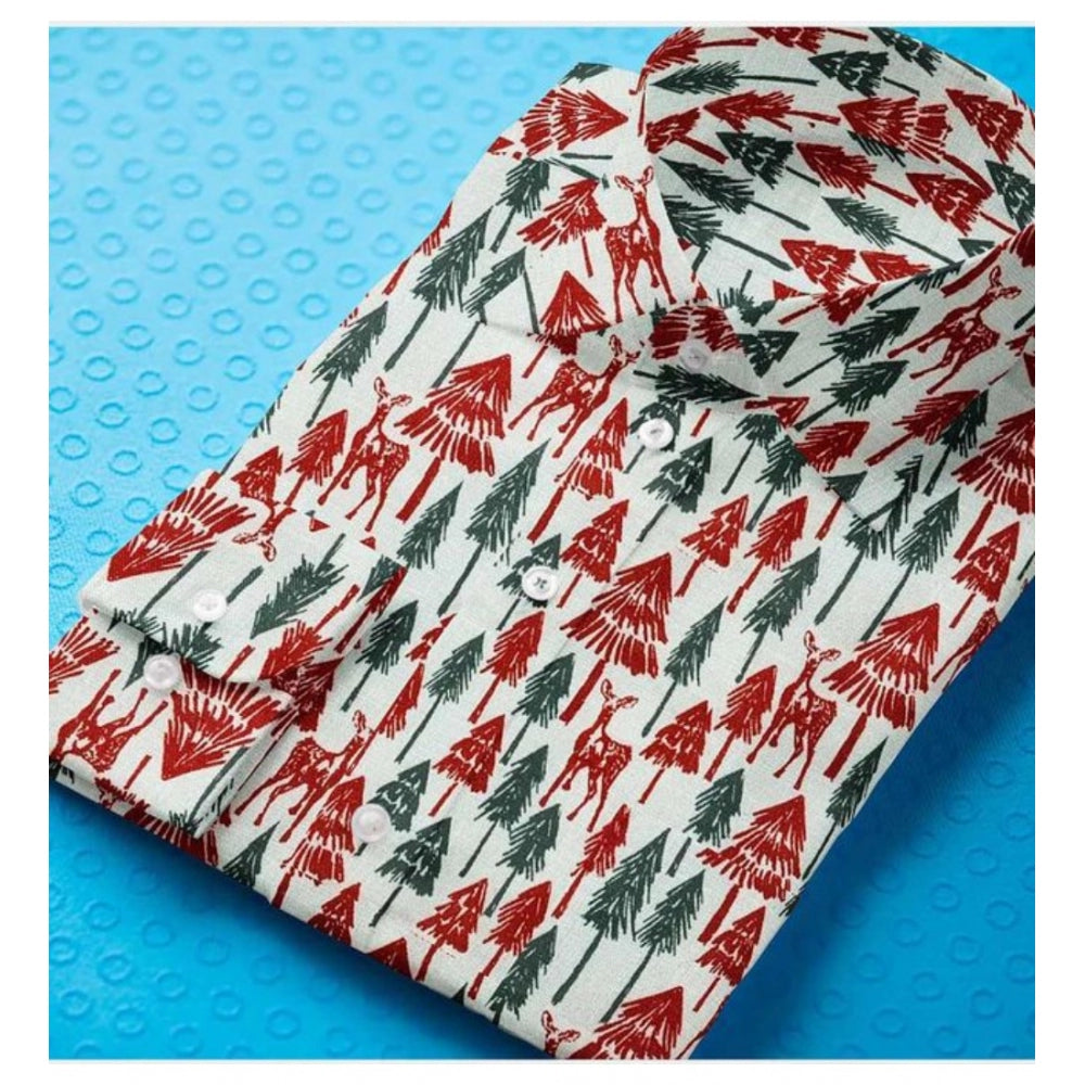 Snuggle Spot Men's Cotton Blended Printed Full Sleeve Shirt (Multicolor)