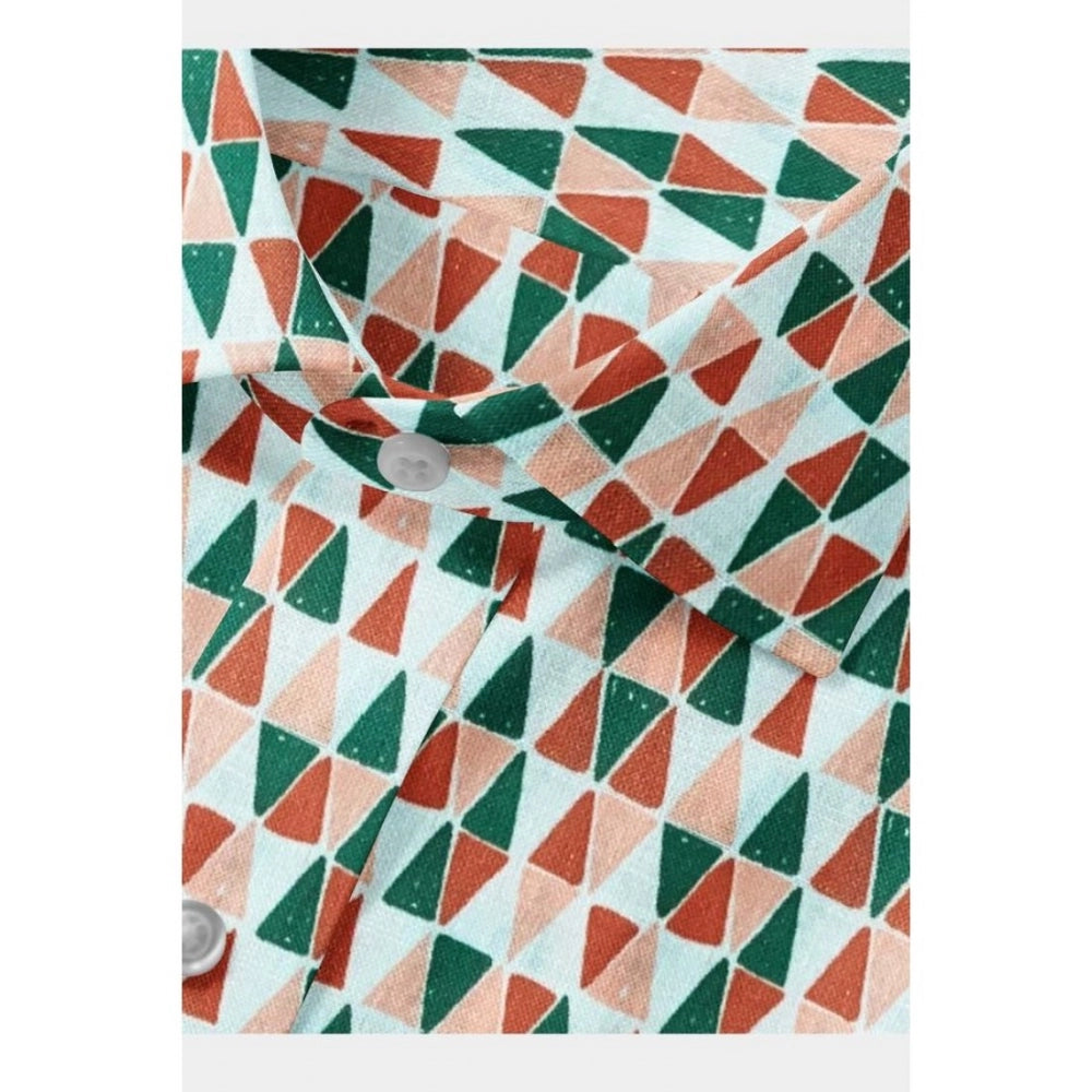 Snuggle Spot Men's Cotton Blended Printed Full Sleeve Shirt (Multicolor)