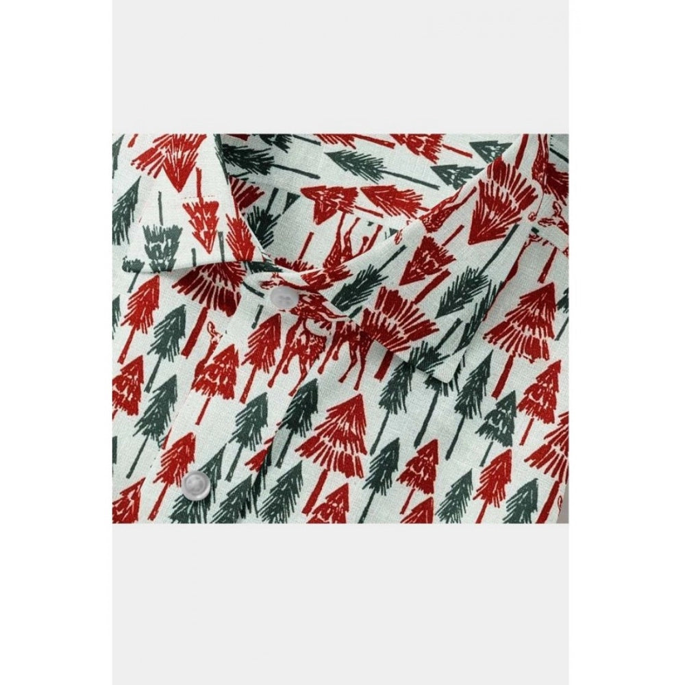Snuggle Spot Men's Cotton Blended Printed Full Sleeve Shirt (Multicolor)