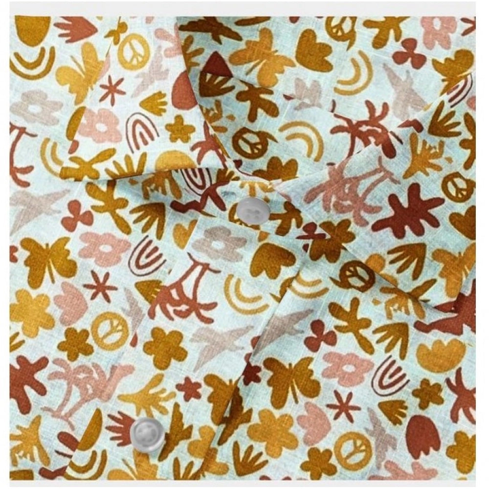 Snuggle Spot Men's Cotton Blended Printed Full Sleeve Shirt (Multicolor)