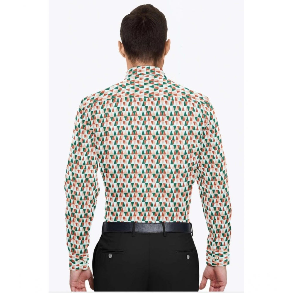 Snuggle Spot Men's Cotton Blended Printed Full Sleeve Shirt (Multicolor)