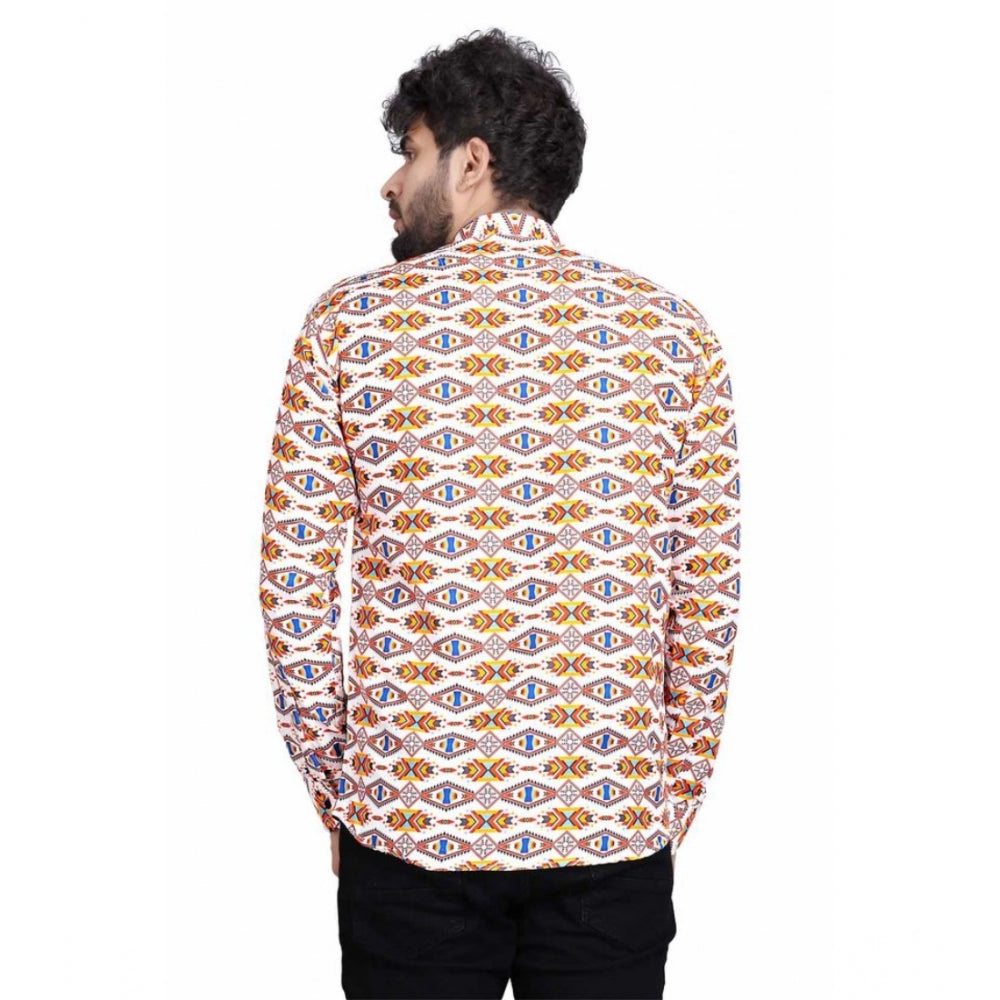 Snuggle Spot Men's Cotton Blended Printed Full Sleeve Shortkurta (Multicolor)