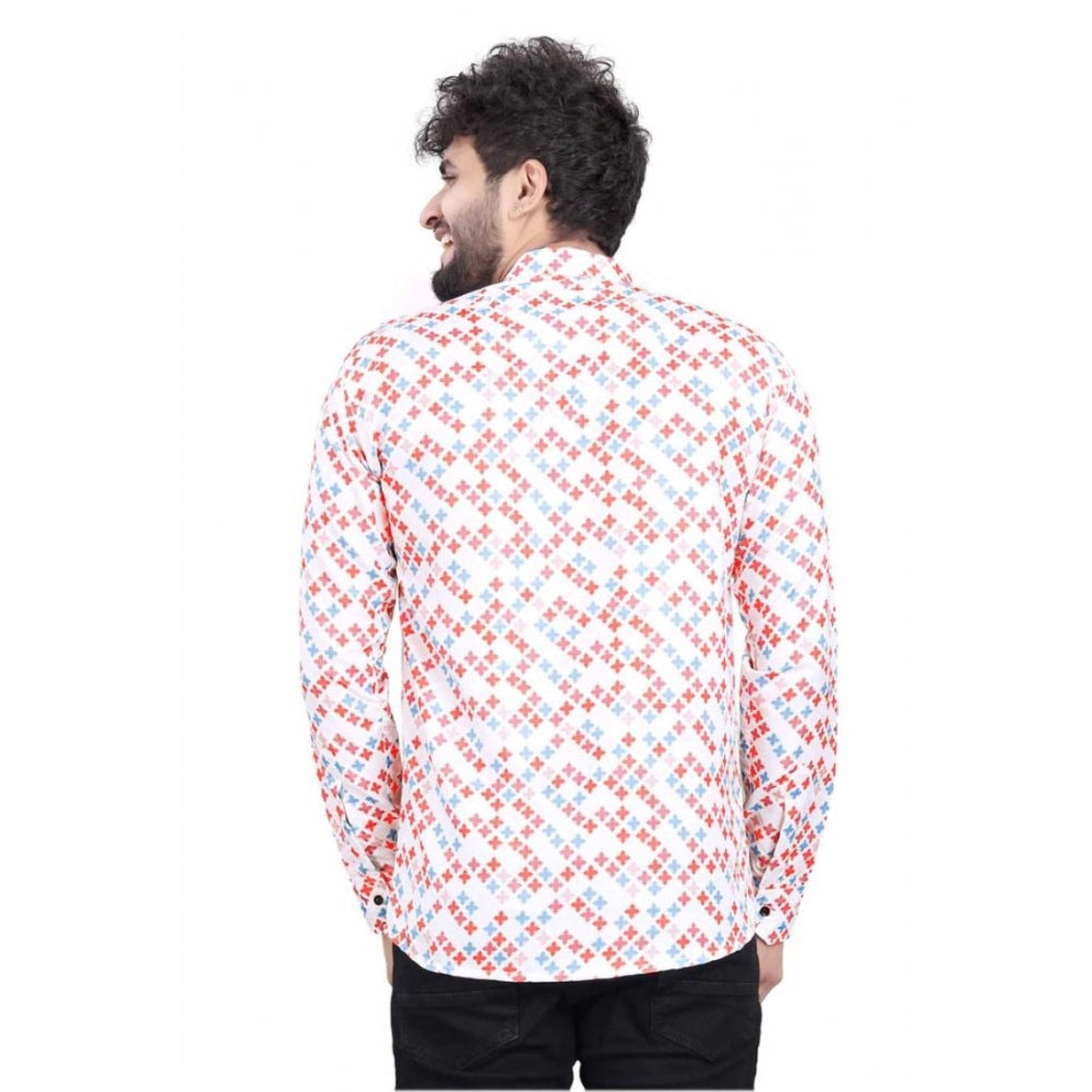 Snuggle Spot Men's Cotton Blended Printed Full Sleeve Shortkurta (Multicolor)