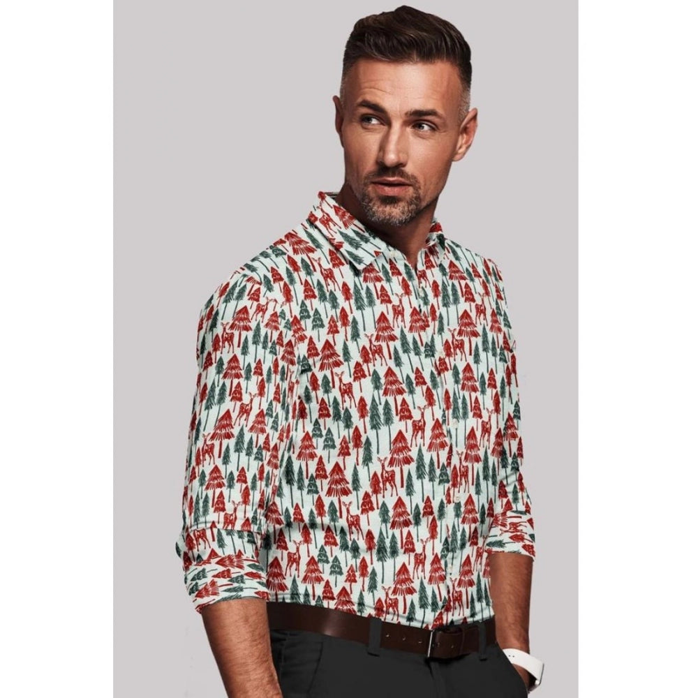 Snuggle Spot Men's Cotton Blended Printed Full Sleeve Shirt (Multicolor)