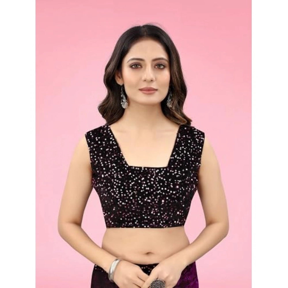 Snuggle Spot Women's Lycra Floral Saree With Unstitched Blouse (Wine, 5.5 Mtr)