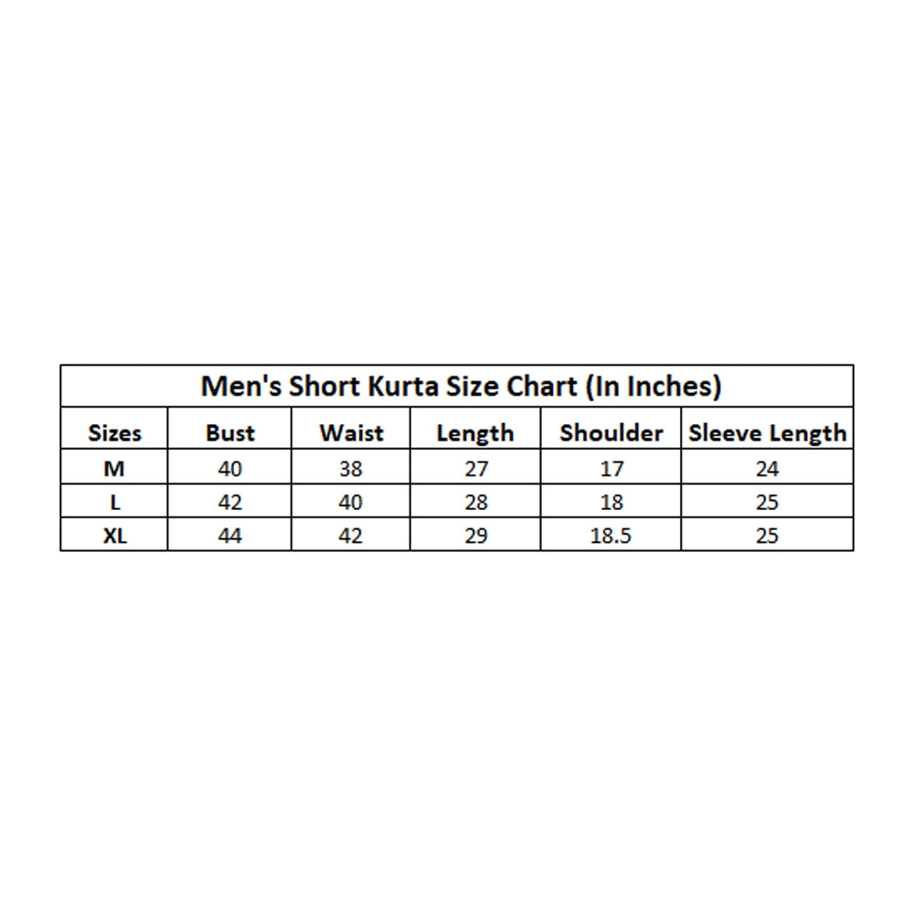 Snuggle Spot Men's Cotton Blended Printed Full Sleeve Shortkurta (Multicolor)