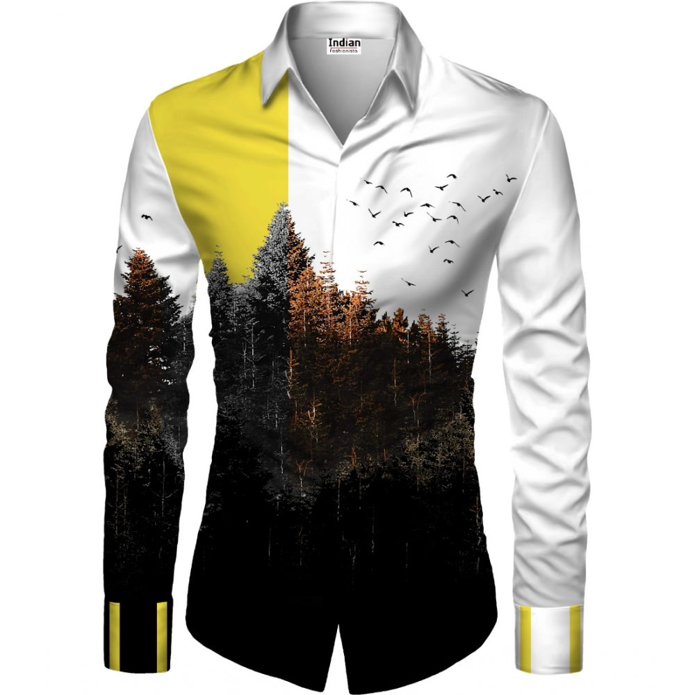 Snuggle Spot Men's Casual Floral Printed Cotton Blend Unstitched Shirt Fabric 1.6 Mtrs (Multicolor)