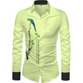 Snuggle Spot Men's Casual Floral Printed Cotton Blend Unstitched Shirt Fabric 1.6 Mtrs (Green)