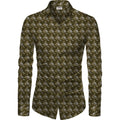 Snuggle Spot Men's Casual Floral Printed Cotton Blend Unstitched Shirt Fabric 1.6 Mtrs (Brown)