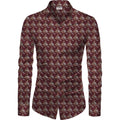 Snuggle Spot Men's Casual Floral Printed Cotton Blend Unstitched Shirt Fabric 1.6 Mtrs (Maroon)