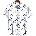 Snuggle Spot Men's Casual Floral Printed Cotton Blend Unstitched Shirt Fabric 1.6 Mtrs (Blue)