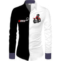 Snuggle Spot Men's Casual Floral Printed Cotton Blend Unstitched Shirt Fabric 1.6 Mtrs (White-Black)