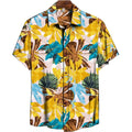 Snuggle Spot Men's Casual Floral Printed Cotton Blend Unstitched Shirt Fabric 1.6 Mtrs (Yellow)
