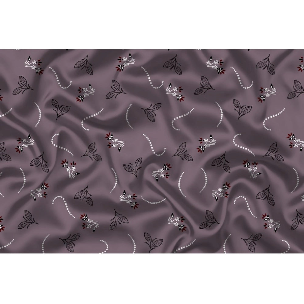 Snuggle Spot Men's Casual Floral Printed Cotton Blend Unstitched Shirt Fabric 1.6 Mtrs (Violet)